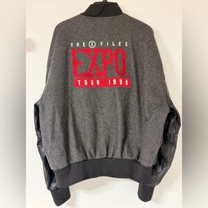 Vintage X-Files Expo Tour 1998 Wool Leather Varsity Jacket L